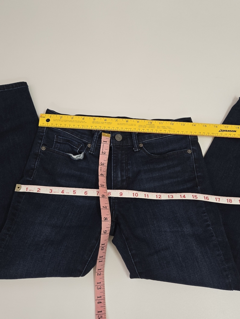 Banana Republic Skinny Jeans Womens 27P Blue Dark‎ Wash Denim Low Rise Zip Fly - Picture 13 of 14